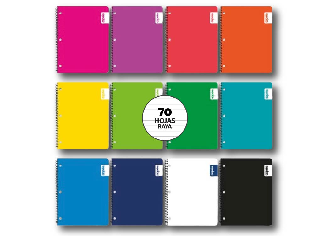 CUAD UNIV RAYADO 70 HJ SURTIDO